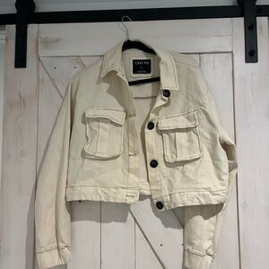 Boutique tan/ beige jean jacket